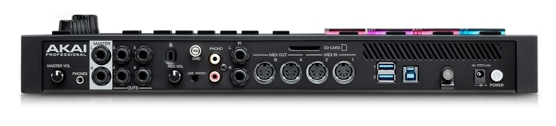 Connectique de l'échantillonneur Akai MPC Live