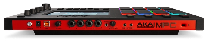 Panneau arrière de l'échantillonneur Akai MPC Touch Connectique de l'échantillonneur Akai MPC Touch