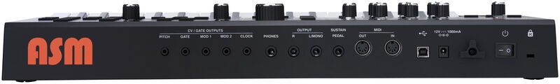 Panneau arrière du synthétiseur ASM Hydrasynth Explorer Connectique du synthétiseur ASM Hydrasynth Explorer