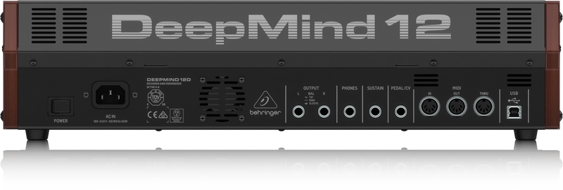 Panneau arrière du synthétiseur Behringer DeepMind 12D Connectique du synthétiseur Behringer DeepMind 12D