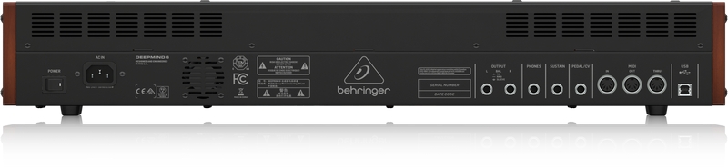 Panneau arrière du synthétiseur Behringer DeepMind 6 Connectique du synthétiseur Behringer DeepMind 6