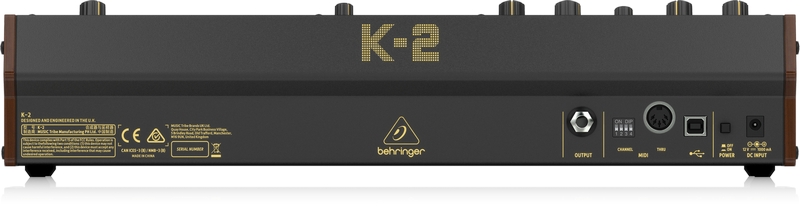 Connectique du synthétiseur Behringer K-2