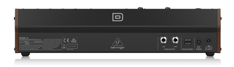 Panneau arrière du synthétiseur Behringer Model D Connectique du synthétiseur Behringer Model D