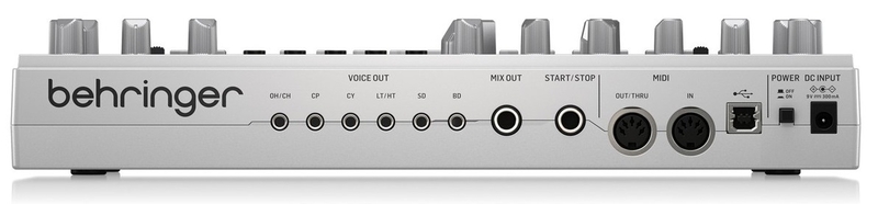 Connectique de la boîte à rythmes Behringer RD-6