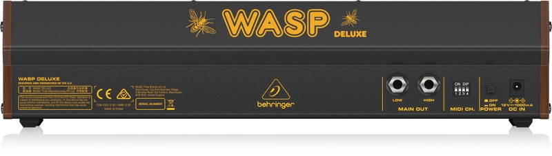Connectique du synthétiseur Behringer Wasp Deluxe