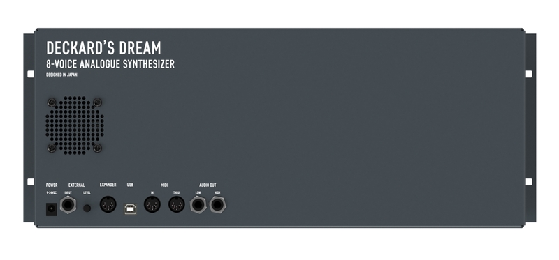 Panneau arrière du synthétiseur Black Corporation Deckards Dream Connectique du synthétiseur Black Corporation Deckards Dream