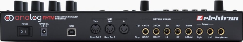 Connectique de la groovebox Elektron  Analog Rytm