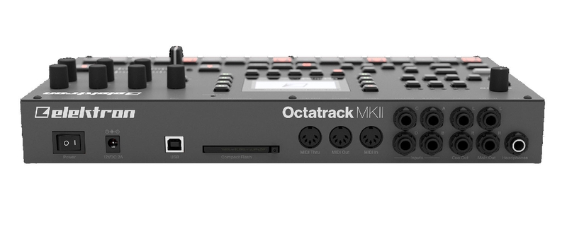 Panneau arrière de l'échantillonneur Elektron Octatrack Mk2 Connectique de l'échantillonneur Elektron Octatrack Mk2