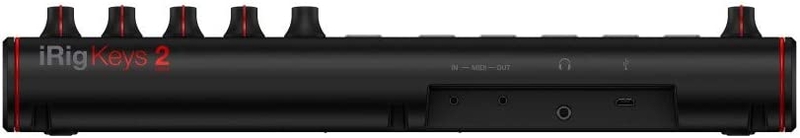 Panneau arrière du clavier maître IK Multimedia iRig Keys 2 Mini Connectique du clavier maître IK Multimedia iRig Keys 2 Mini