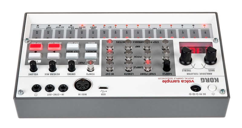 Panneau arrière de l'échantillonneur Korg Volca Sample 2 Connectique de l'échantillonneur Korg Volca Sample 2