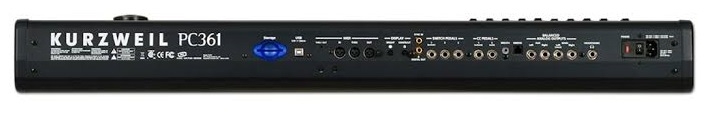 Panneau arrière du synthétiseur Kurzweil PC361 Connectique du synthétiseur Kurzweil PC361