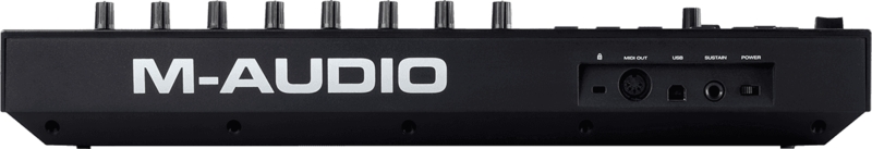 Panneau arrière du clavier maître M-Audio Oxygen Pro 25 Connectique du clavier maître M-Audio Oxygen Pro 25