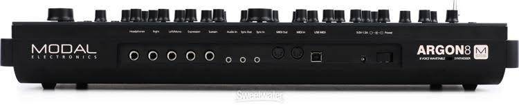 Panneau arrière du synthétiseur Modal Argon8 Connectique du synthétiseur Modal Argon8