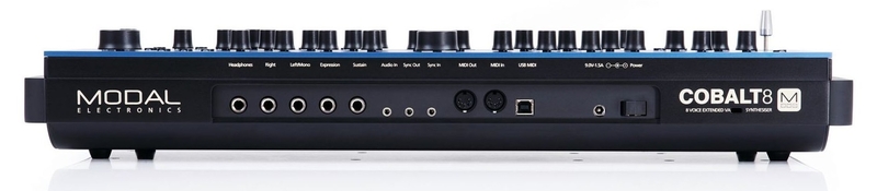 Panneau arrière du synthétiseur Modal Cobalt8 Connectique du synthétiseur Modal Cobalt8
