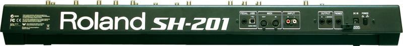 Panneau arrière du synthétiseur Roland SH-201 Connectique du synthétiseur Roland SH-201