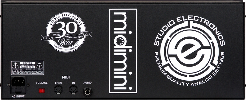 Panneau arrière du synthétiseur Studio Electronics Midimini V30 Connectique du synthétiseur Studio Electronics Midimini V30
