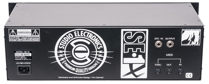 Panneau arrière du synthétiseur Studio Electronics SE-1X Connectique du synthétiseur Studio Electronics SE-1X