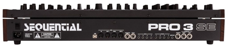 Panneau arrière du synthétiseur Sequential Pro 3 SE Connectique du synthétiseur Sequential Pro 3 SE
