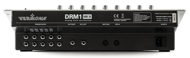 Connectique de la boîte à rythmes Vermona DRM1 MkIII