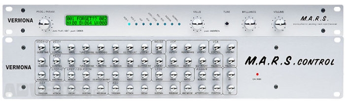 Panneau arrière du synthétiseur Vermona M.A.R.S. Connectique du synthétiseur Vermona M.A.R.S.