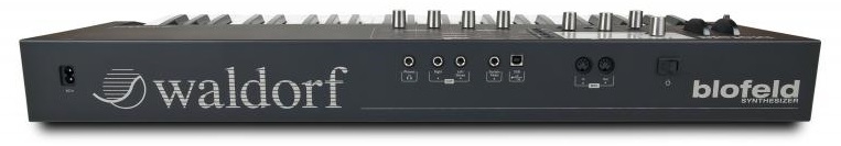 Panneau arrière du synthétiseur Waldorf Blofeld Keyboard Connectique du synthétiseur Waldorf Blofeld Keyboard