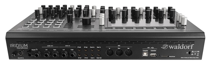 Panneau arrière du synthétiseur Waldorf Iridium Connectique du synthétiseur Waldorf Iridium